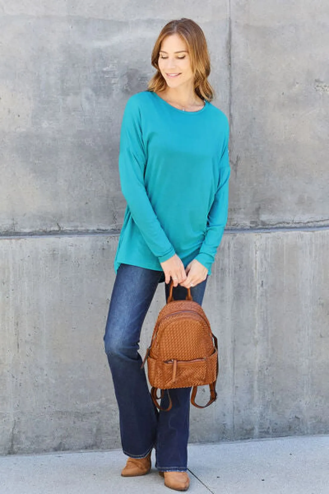 Round Neck Long Sleeve Tee