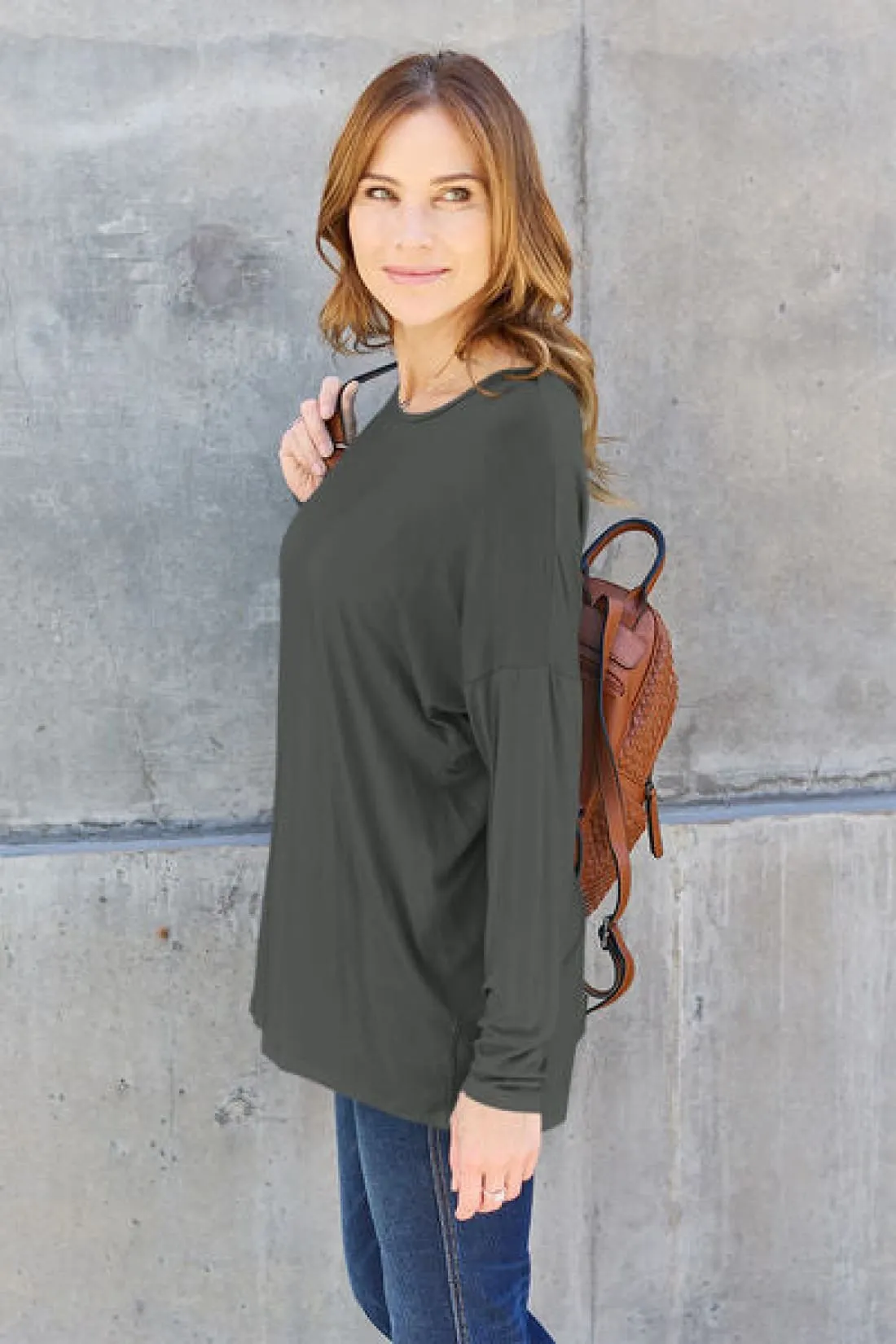 Round Neck Long Sleeve Tee