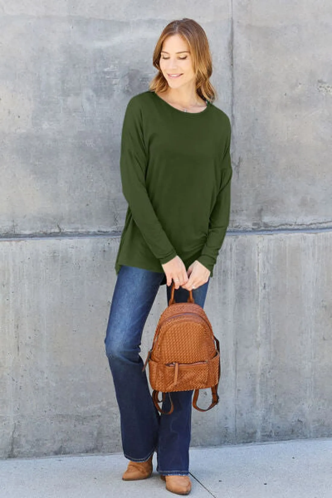 Round Neck Long Sleeve Tee