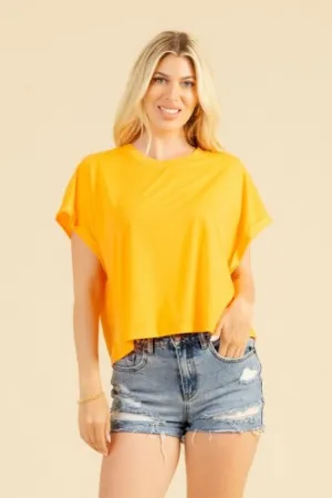 Round Neck Mom Crop