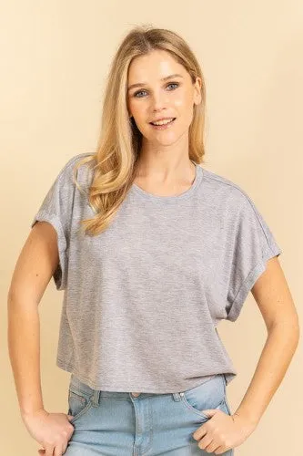 Round Neck Mom Crop