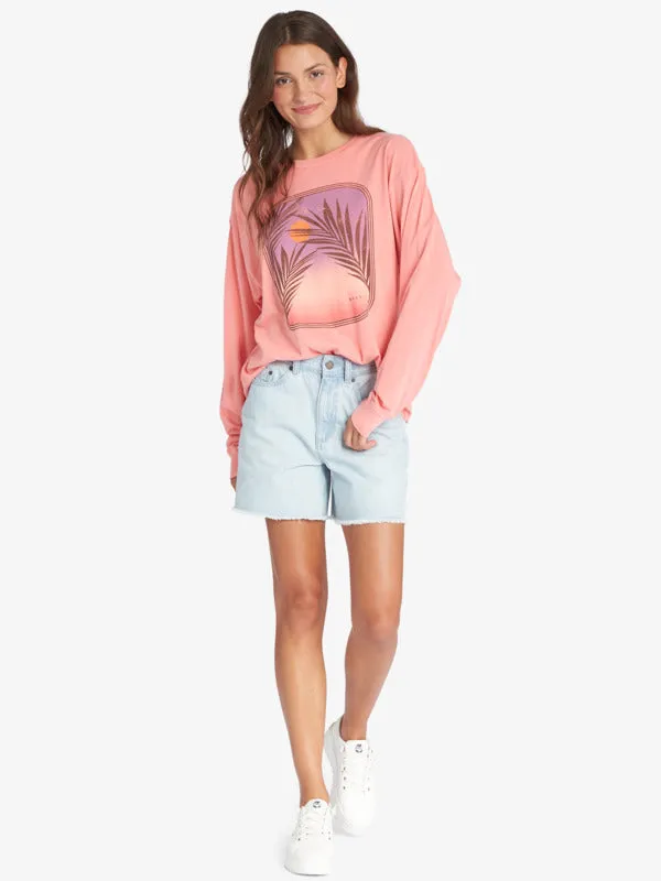Roxy Womens Sunset Photo Oversized Long Sleeve T-Shirt
