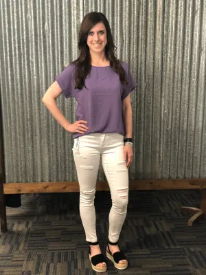 Ryan Distressed White Skinny Jeans