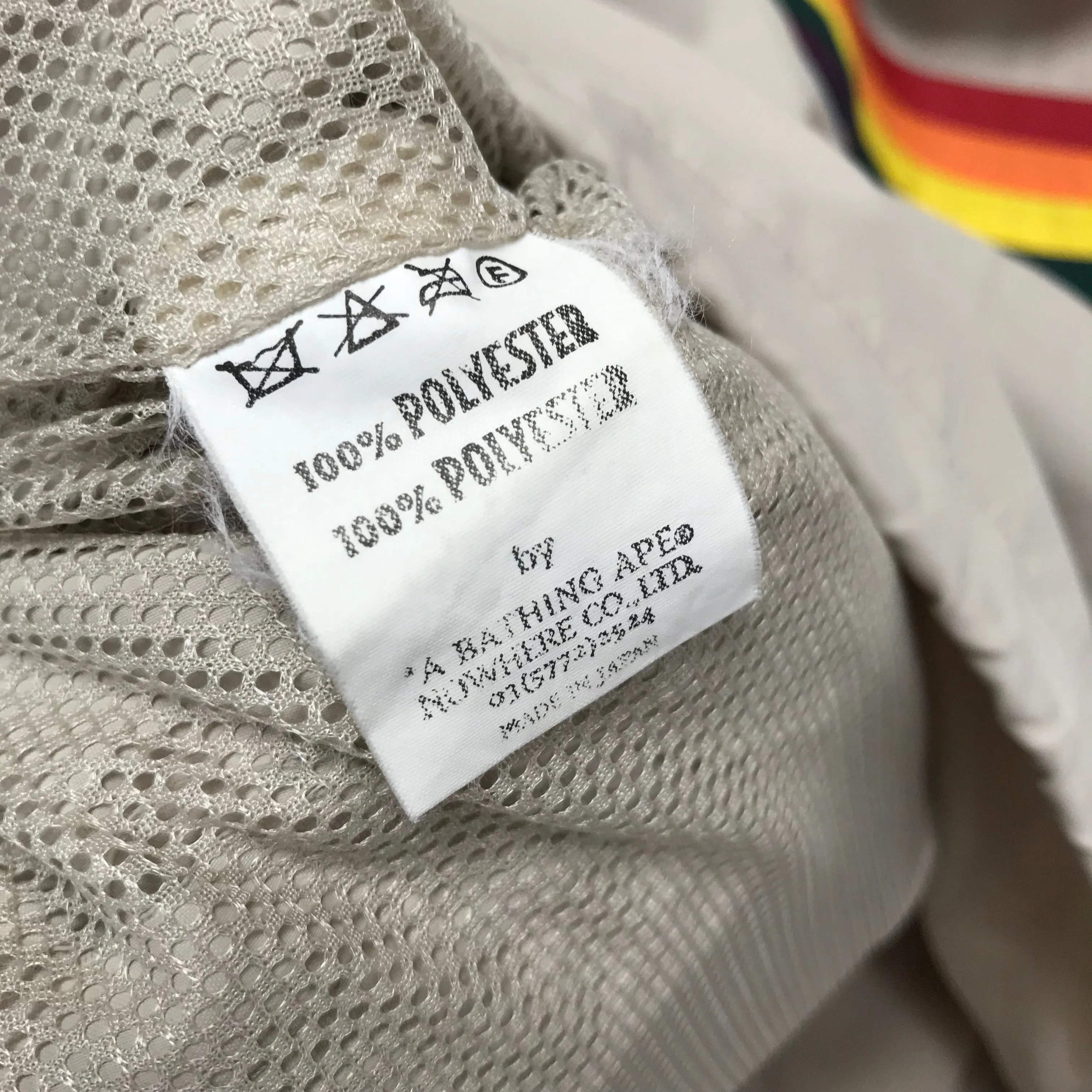 [S] A Bathing Ape Bape Vintage FOOTSOLDIER RAINBOW NYLON HOODED JACKET