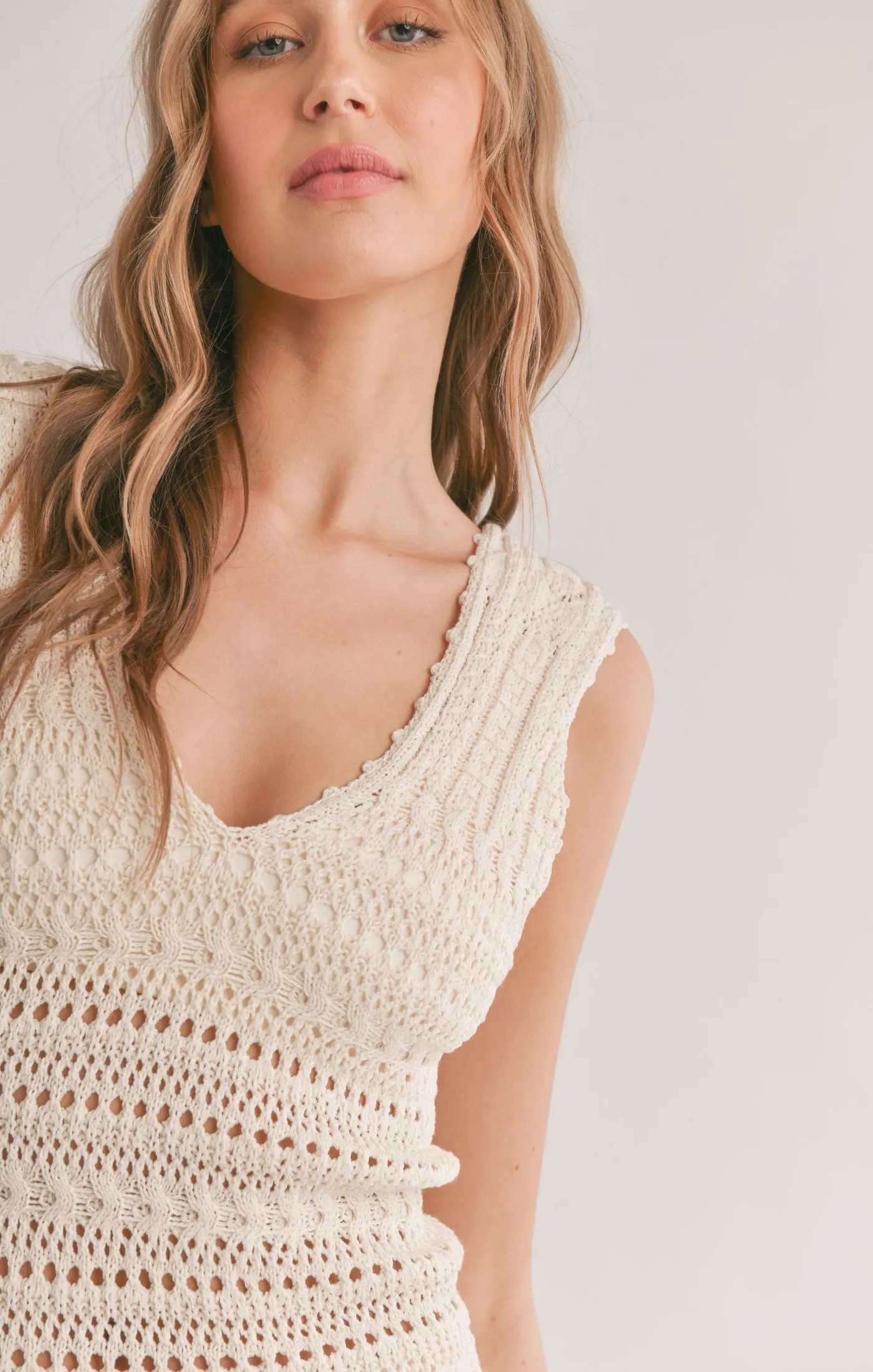 Sadie And Sage Jaz Open Knit Mini Dress