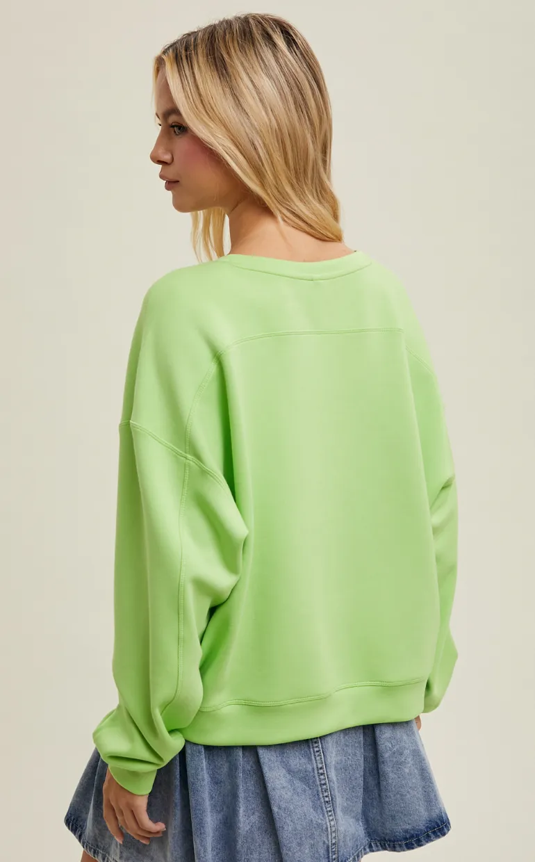 Scuba Relaxed Crop Sweatshirt any Wishlist | Lime