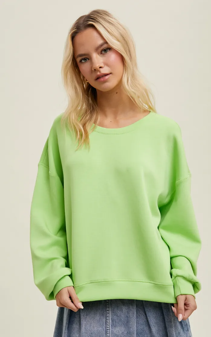 Scuba Relaxed Crop Sweatshirt any Wishlist | Lime