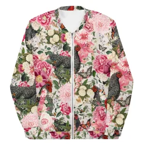 Secret Chicken Garden Bomber Jacket, barred rock neutral