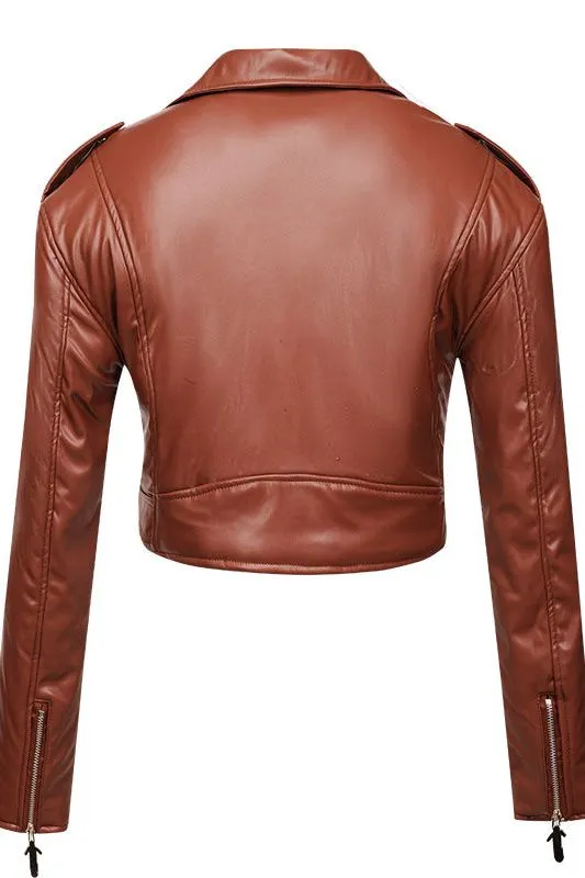 Short PU Leather Jacket