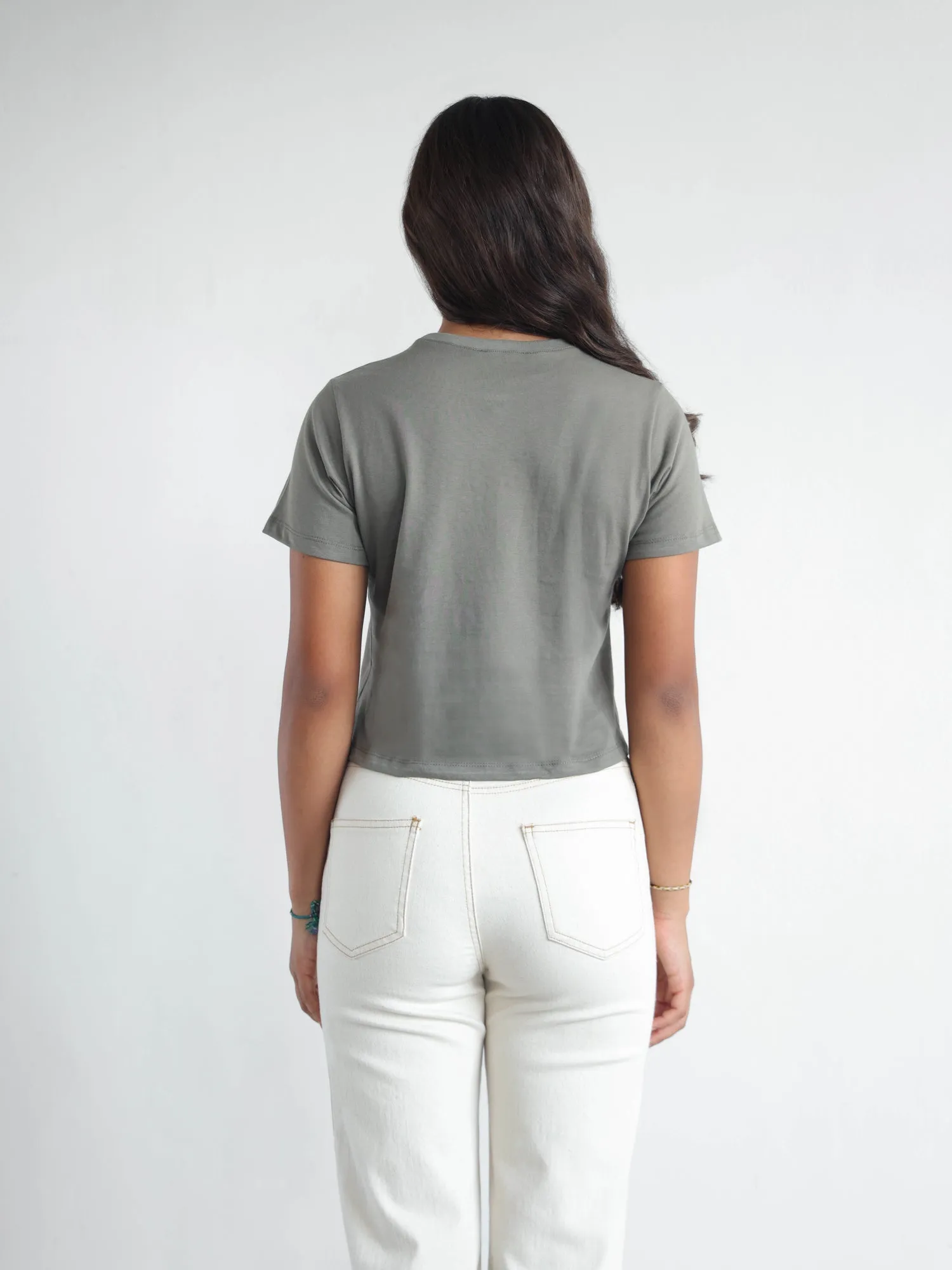 Short Sleeved Crop T Shirt