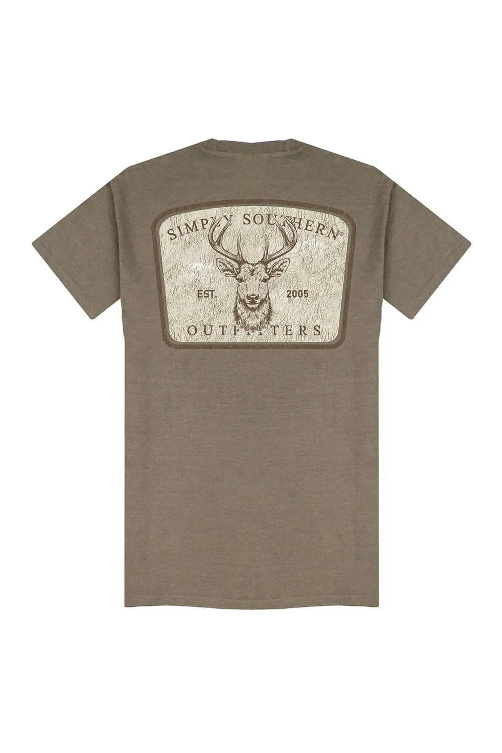 Simply Southern Buck T-Shirt for Men in Heather Brown | MN-SS-BUCK-DESERTHTHR