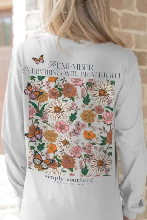 Simply Southern Long Sleeve Remember T-Shirt for Women in White Water | LS-REMEMBER-WHITEWATER