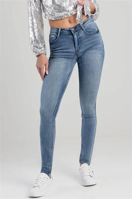 Sissy Boy Mila Rose Mid- Waist Skinny With Back Pocket Embroidery