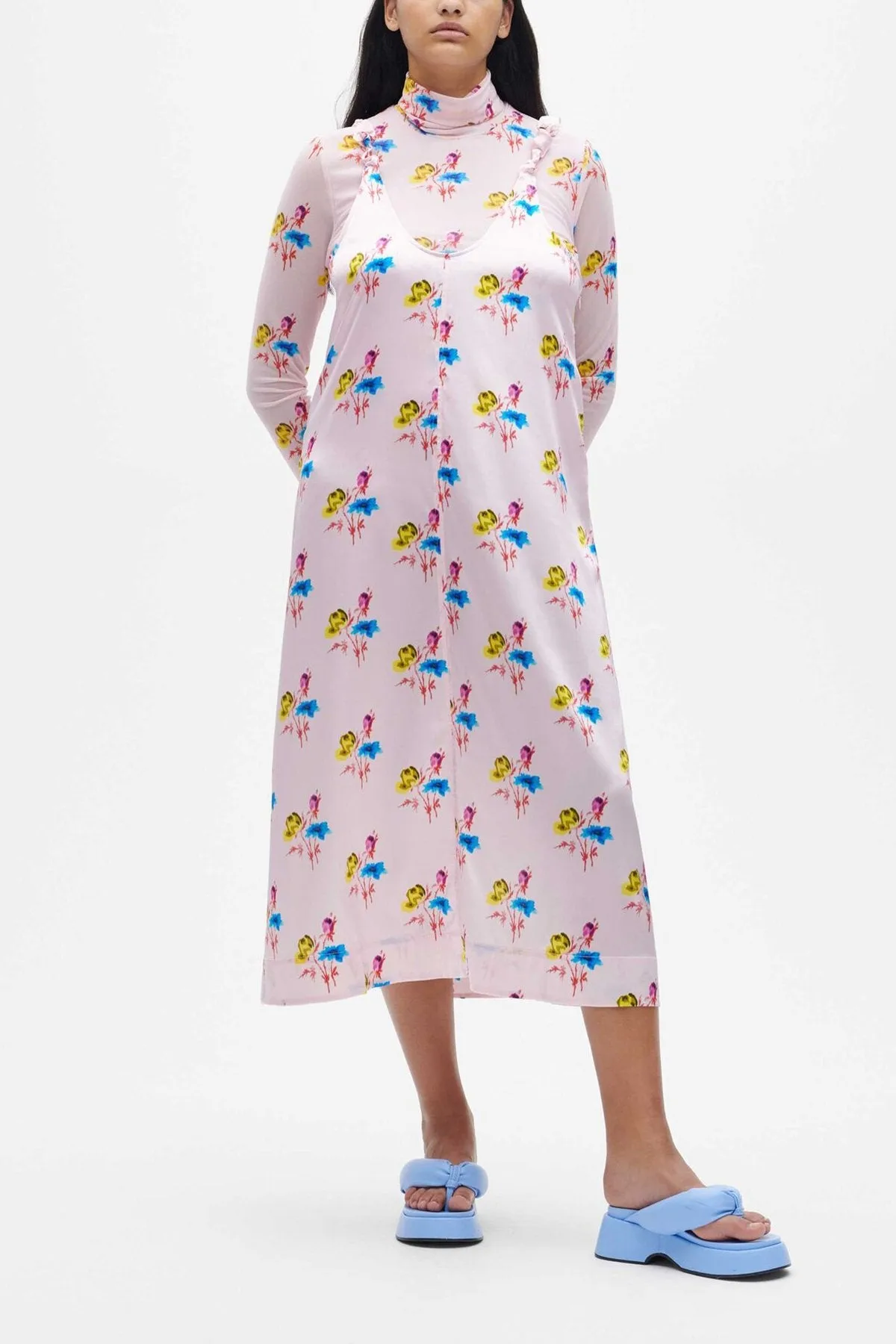Slip Mini Dress in Floral Light Lilac