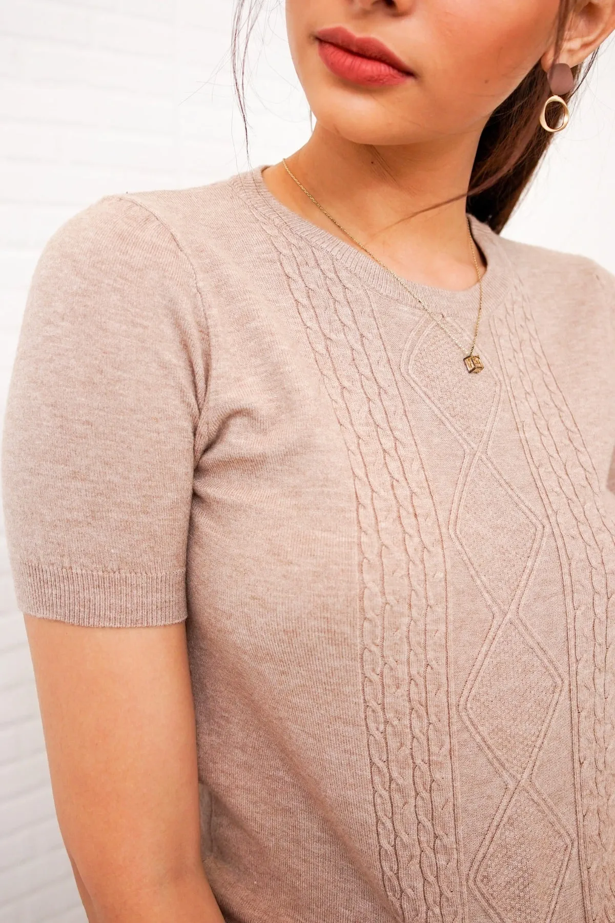 SLOANE Textured Knit Top (Oat)