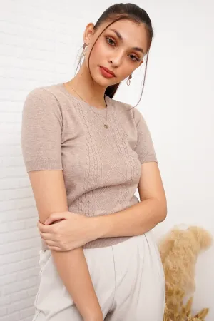 SLOANE Textured Knit Top (Oat)