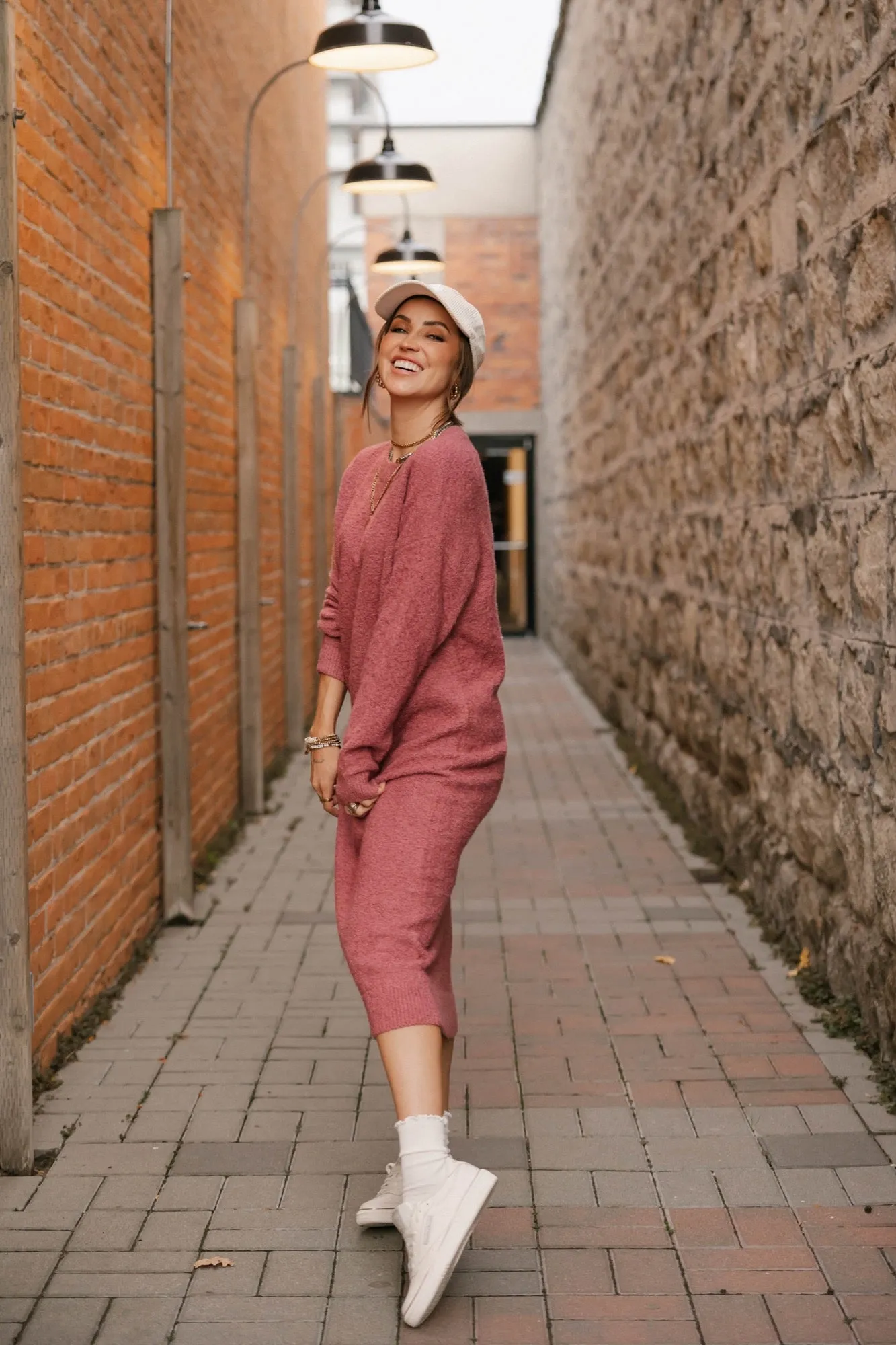Soft Love Midi Dress in Rose Brown