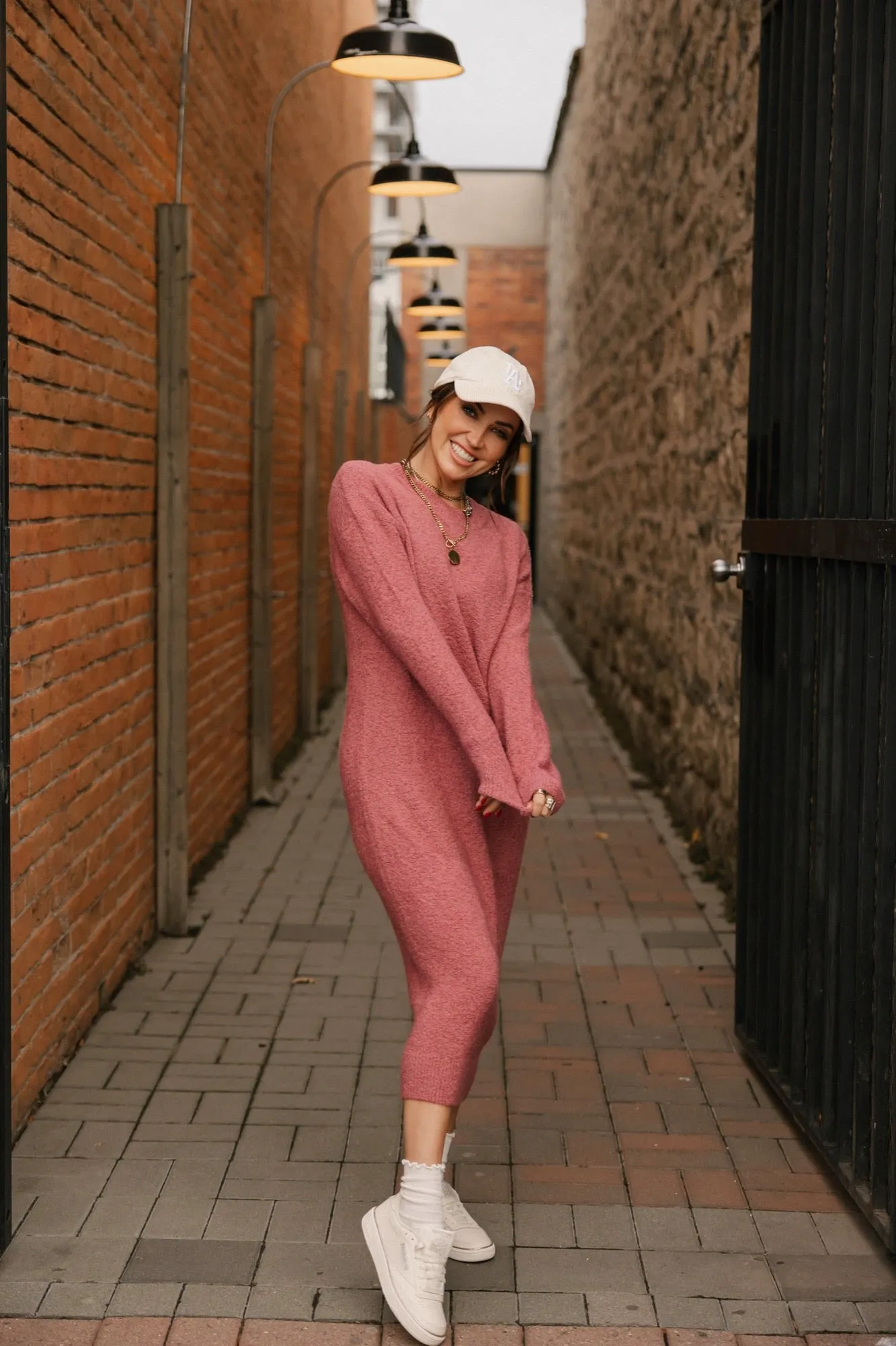 Soft Love Midi Dress in Rose Brown