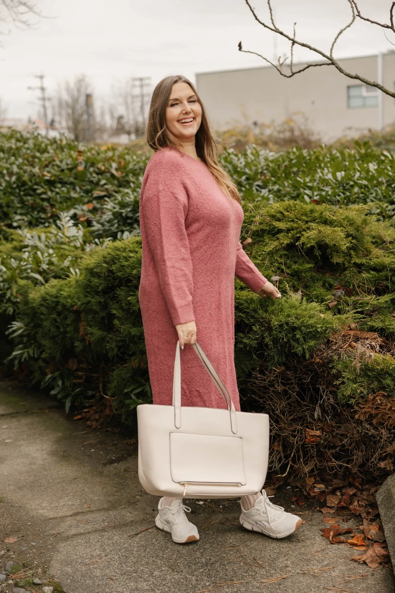 Soft Love Midi Dress in Rose Brown