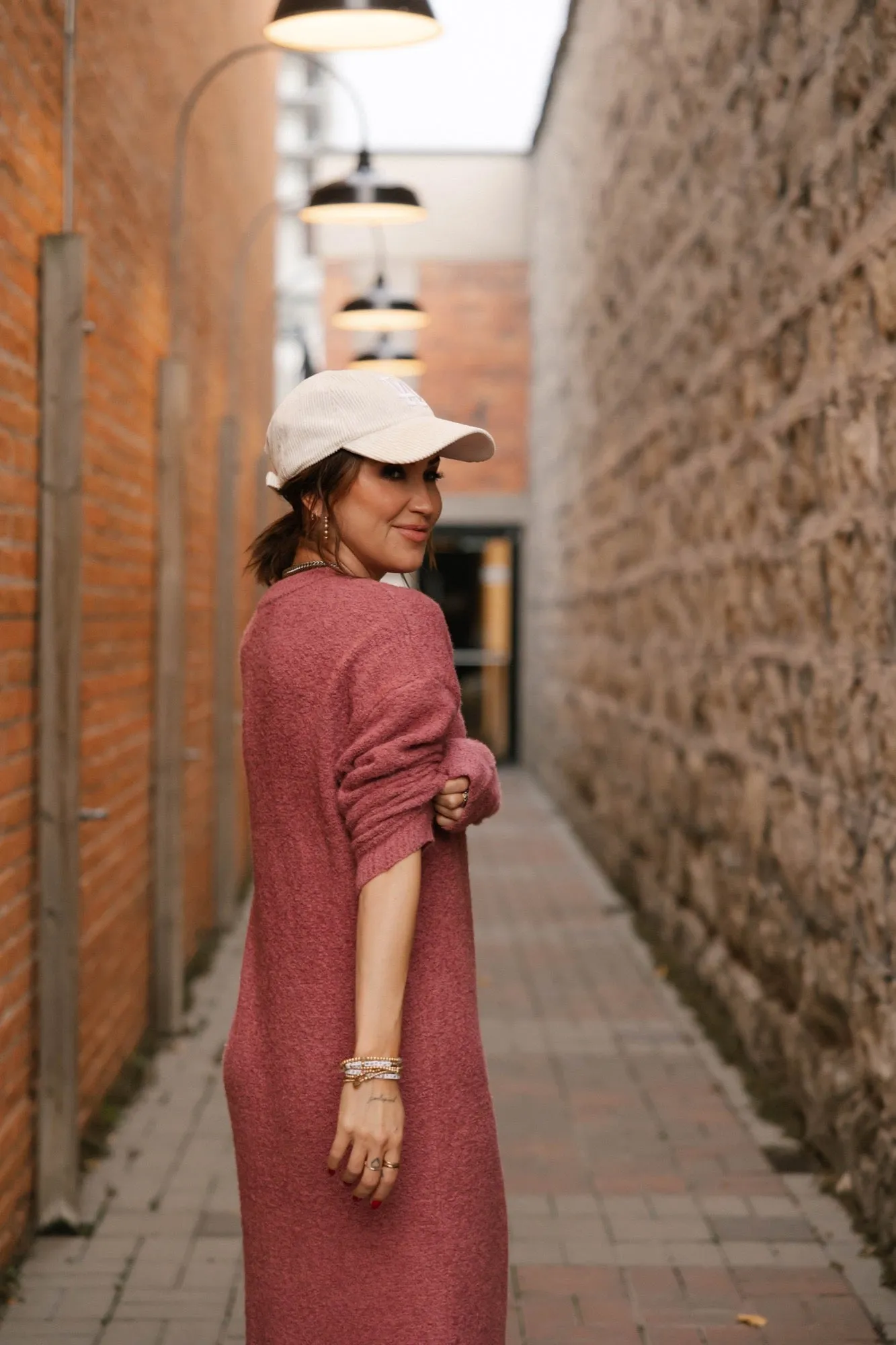 Soft Love Midi Dress in Rose Brown
