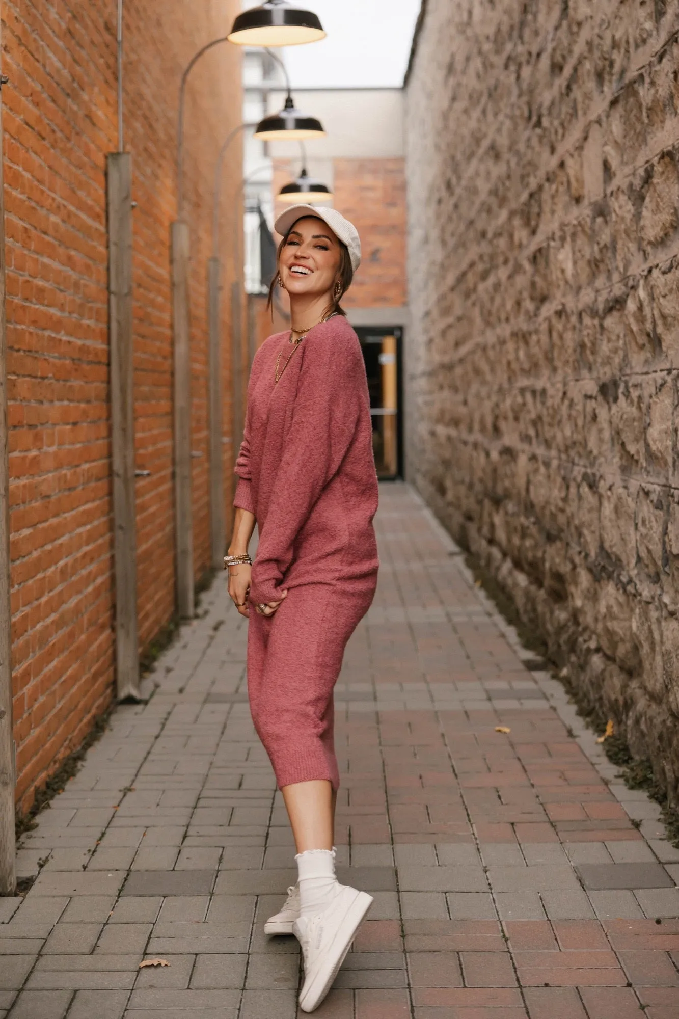 Soft Love Midi Dress in Rose Brown
