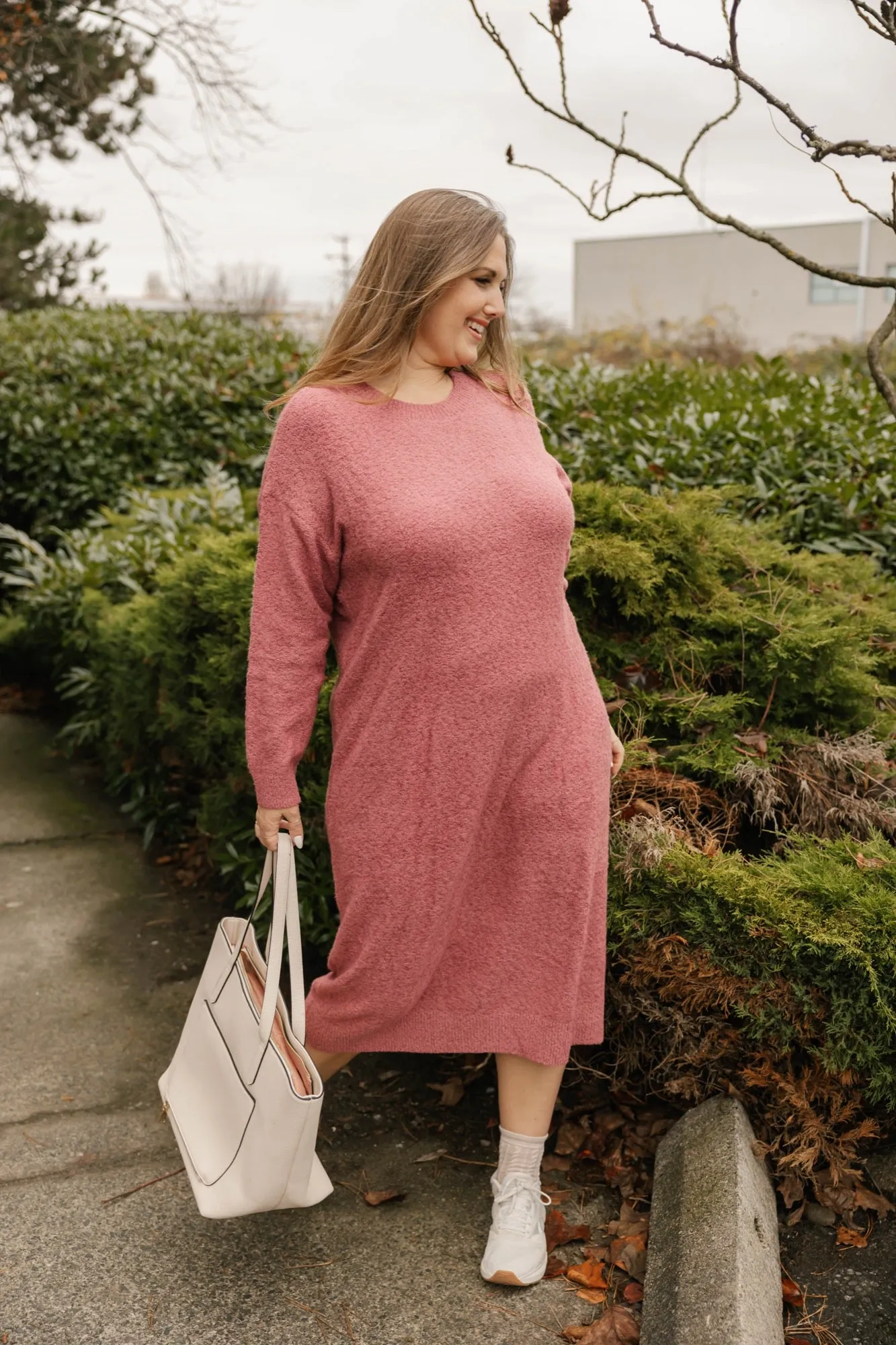 Soft Love Midi Dress in Rose Brown