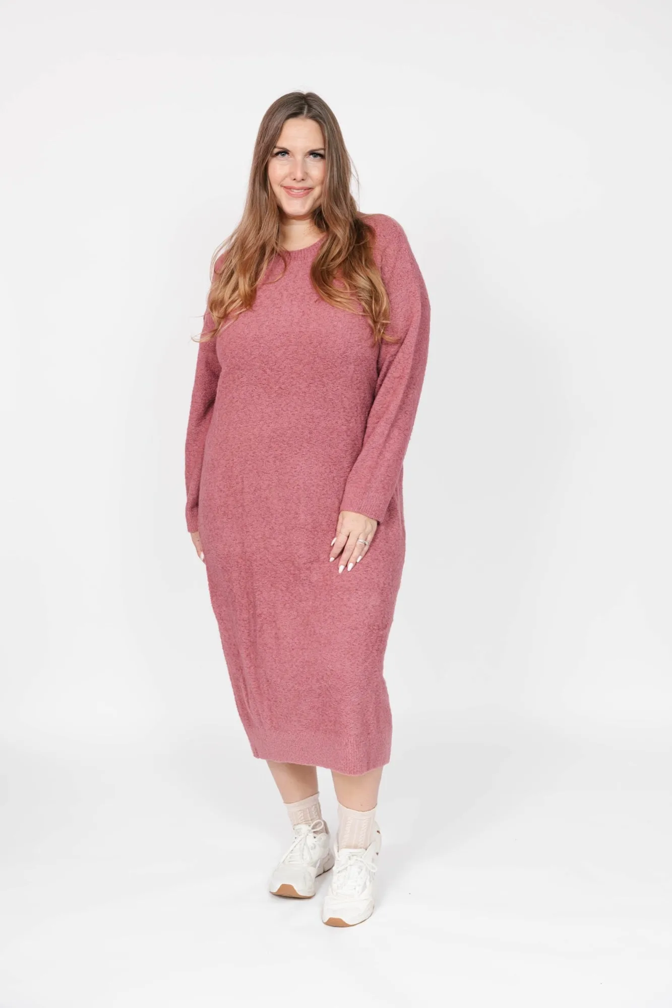 Soft Love Midi Dress in Rose Brown