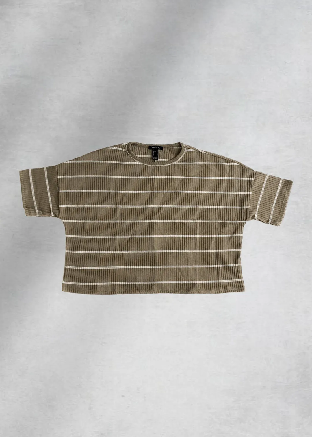 Sophia Ribbed Boxy Knit Top - Taupe