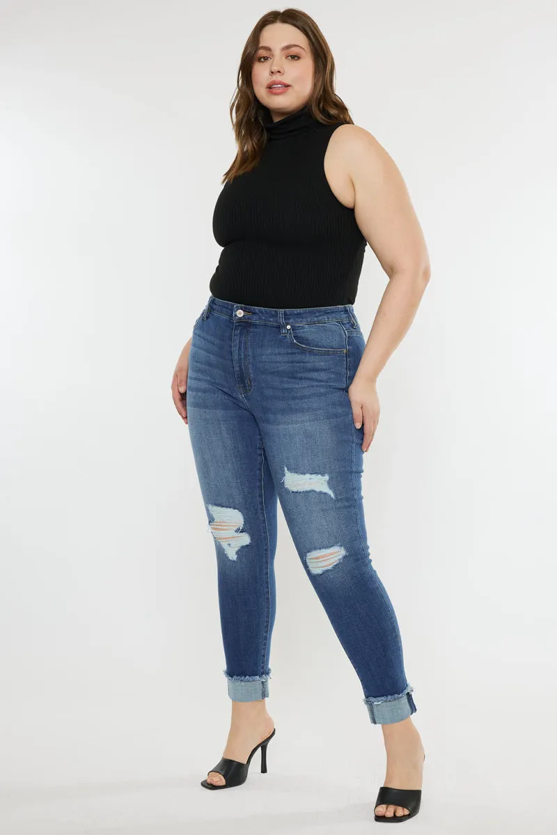 Stevie Mid Rise Ankle Skinny Jeans (Plus Size)