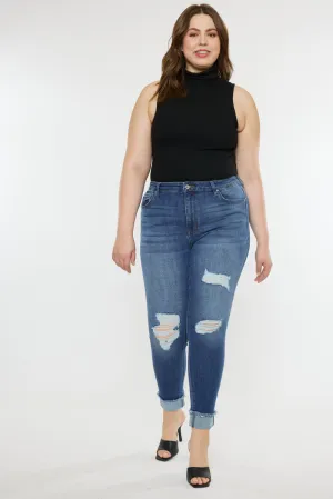 Stevie Mid Rise Ankle Skinny Jeans (Plus Size)