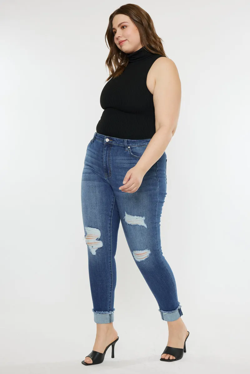 Stevie Mid Rise Ankle Skinny Jeans (Plus Size)