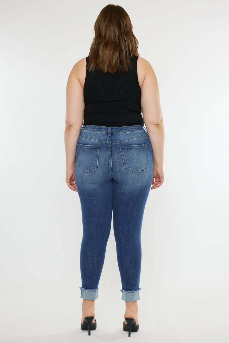Stevie Mid Rise Ankle Skinny Jeans (Plus Size)