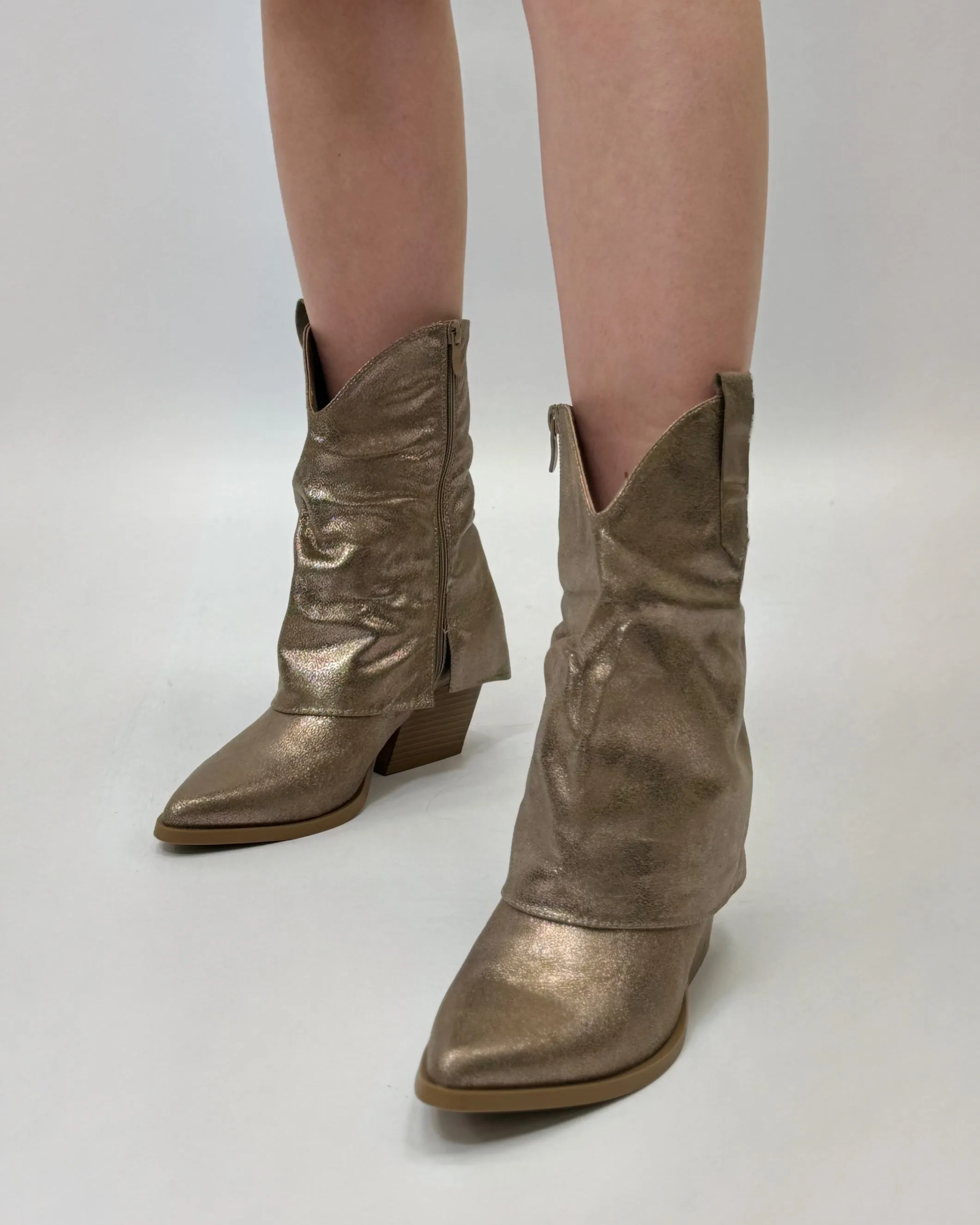 Stivali western con effetto metallizzato