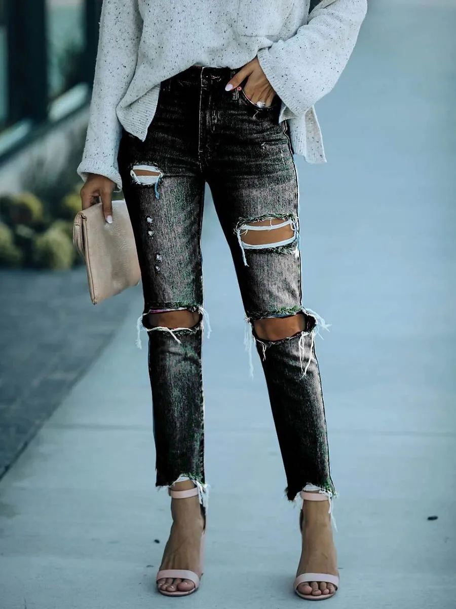 Stunncal Denim Zerrissene Ripped Jeans