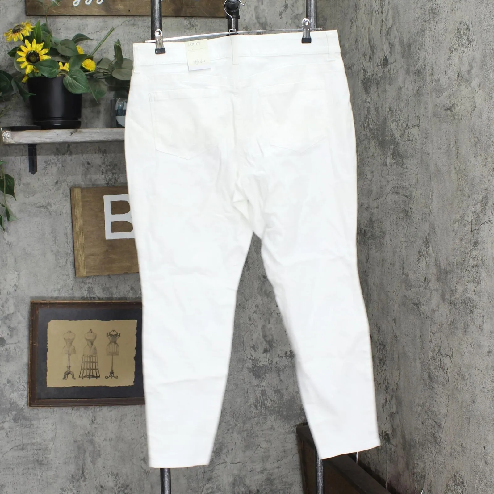 Style & Co. Womens White Mid Rise Skinny Jeans 100092093 White 16
