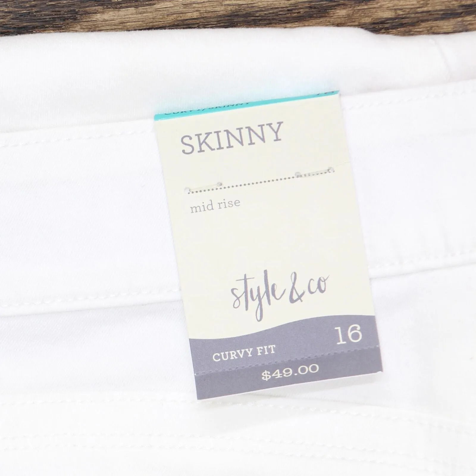 Style & Co. Womens White Mid Rise Skinny Jeans 100092093 White 16