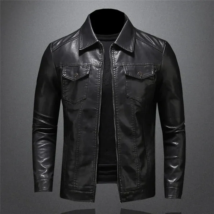 Stylish men's leather jacket