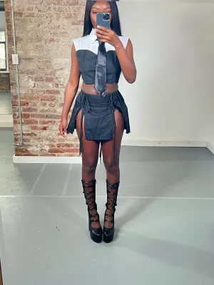 Suit & Tie Crop Top