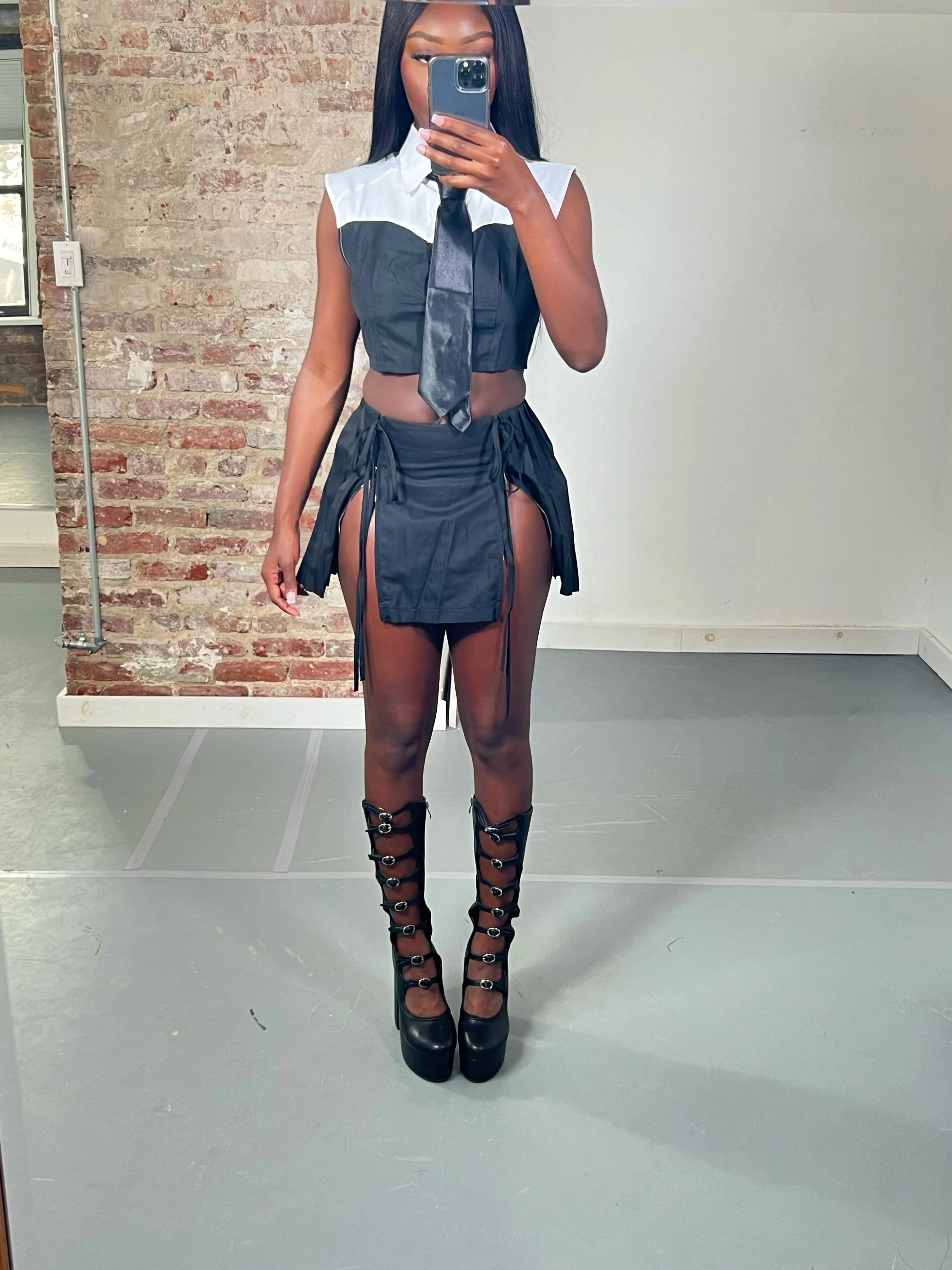Suit & Tie Crop Top