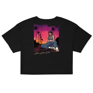 Sunset and Palm Trees Ladies  Crop Top