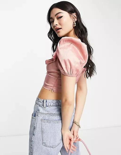 Sweatheart Neck Crop Top - UK12