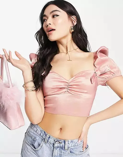 Sweatheart Neck Crop Top - UK12
