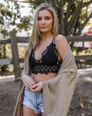 SWEET AS ROSES LACE CROCHET BRALETTE - 6 COLORS
