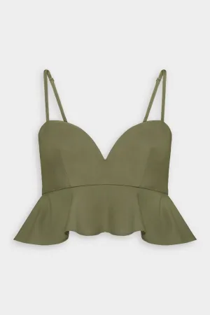 Sweet Heart Crop Top in Army Green