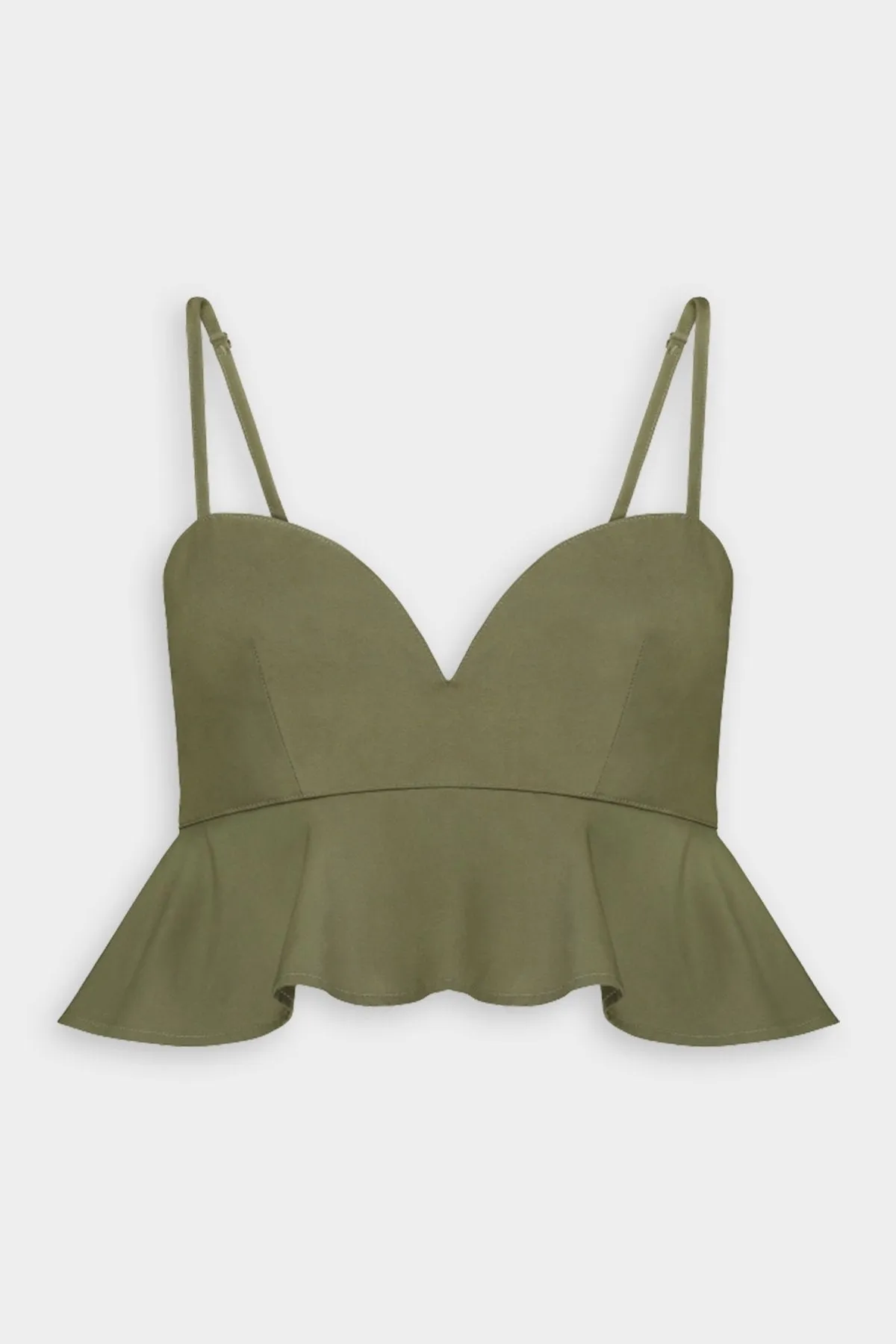 Sweet Heart Crop Top in Army Green