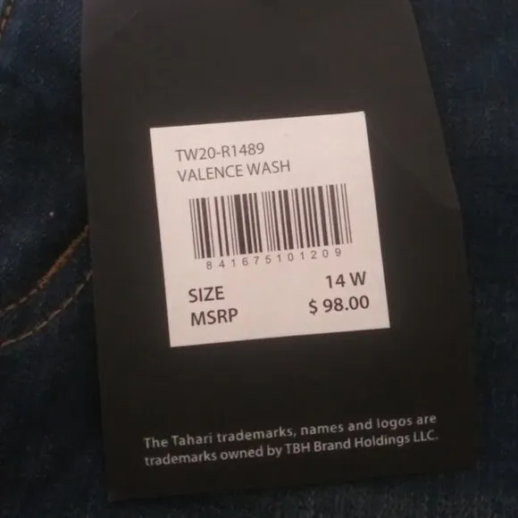Tahari women's size 14W Valence wash High-Rise Ab-Flattening Skinny Jeans