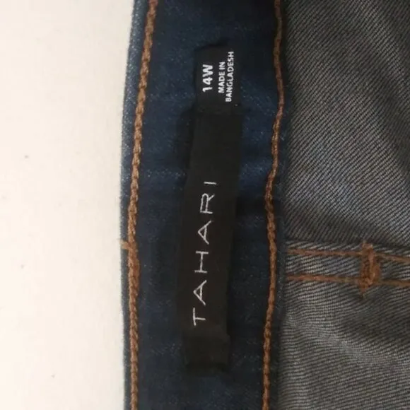 Tahari women's size 14W Valence wash High-Rise Ab-Flattening Skinny Jeans