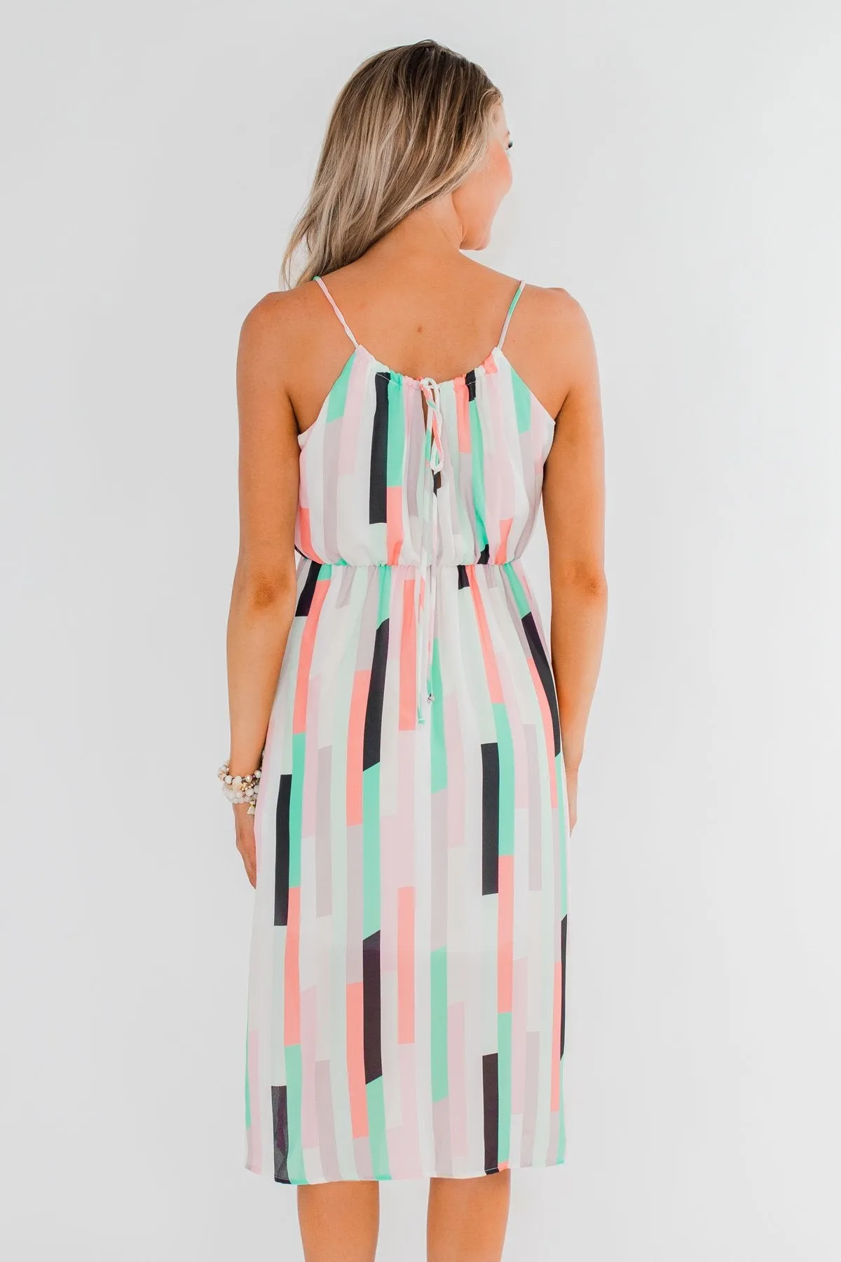 Take My Hand Midi Dress- Multi-Colored
