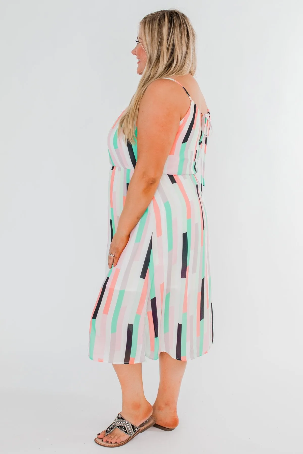 Take My Hand Midi Dress- Multi-Colored