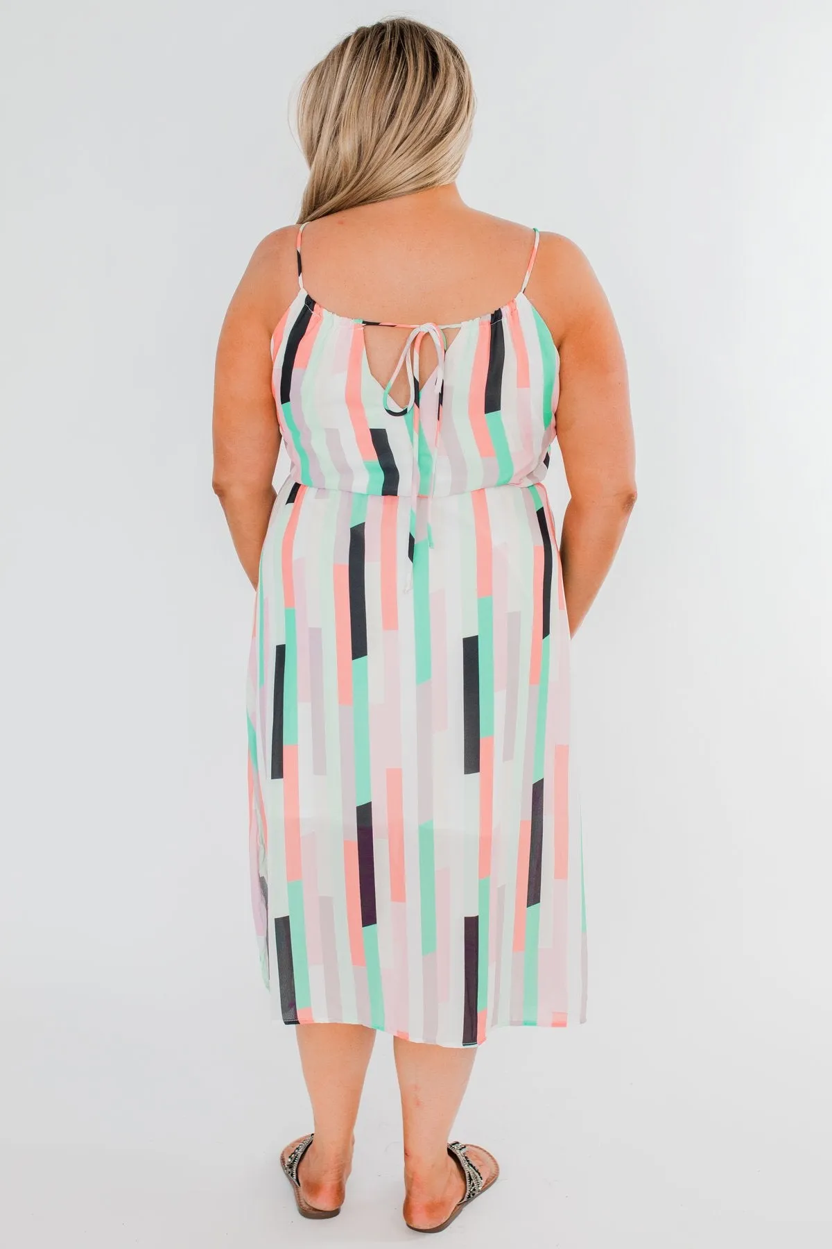 Take My Hand Midi Dress- Multi-Colored